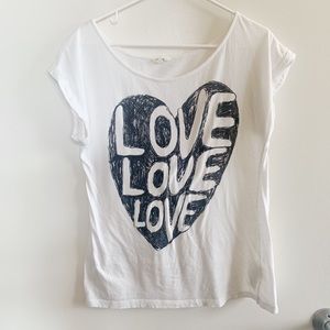 Cute white & black  short sleeved top Size S